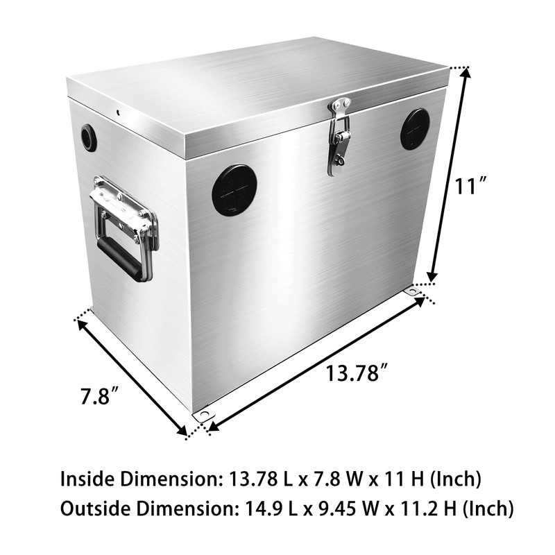 Peastorm 12V Car/RV/Marine Battery Box, Stainless Steel Battery Relocation Kit