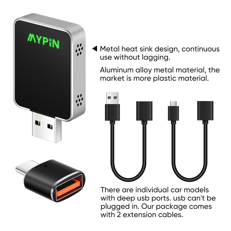 Upgraded Wireless CarPlay Adapter, 2-in-1 Mini Size CarPlay & Android