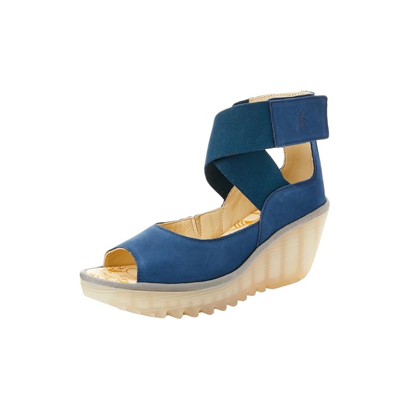 Fly London Women's Yefi473fly Sandal, Blue, 9/9.5