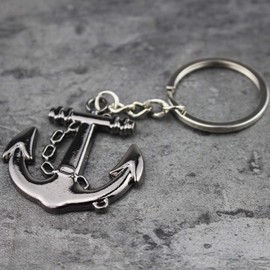 FOXIMENG anchors keychain zinc alloy key ring for the keys, can also be clipped to the bag, backpack on the men and women's universal keychain (4 pcs)