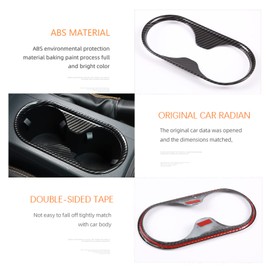 DIYUCAR Car Styling Carbon Fiber Center Console Palm Rest Water Cup Holder Cover Sticker Trim for Ford Ranger 2015-2021 Car Accessories (Carbon Fiber)