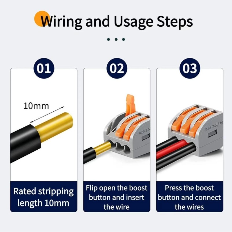 Eugiichr 44 PCS Lever Wire Connectors Nuts Kit - 1/2/3