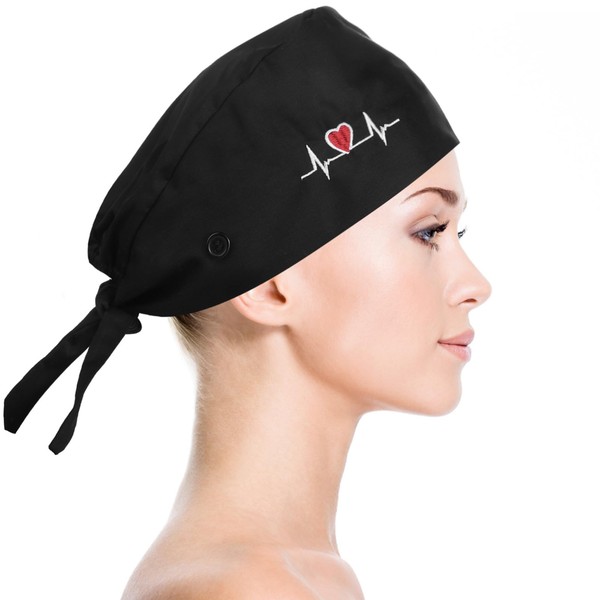HaiFafafaing Adjustable Scrub Cap Satin Lined Scrub Hat for Women