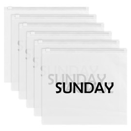 6pcs Travel Luggage Organizer Bags Frosted Clothes Packaging Bags Travel Organizer Pouches Packing Organizers Days of Week Travel Pouches for Home Storage and organizing Bags(Sunday, 10.6 x 9.3inch)