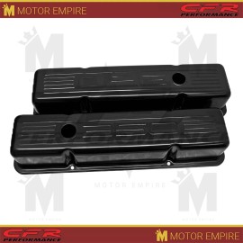 CFR Performance For 1958-86 Chevy Small Block 350 Tall Steel Valve Covers Edp Black W/ 350 Logo