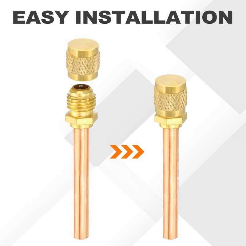 PATIKIL 1/4" SAE Service Access Valve Caps 60 Pack Refrigeration