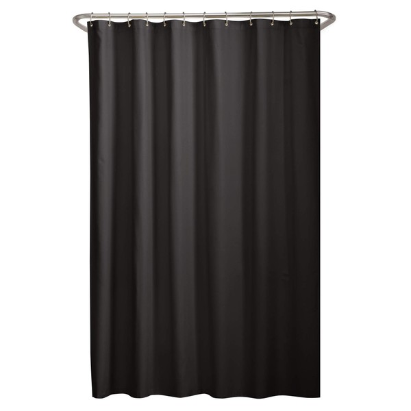 MAYTEX, Black Soft Microfiber Water Repellent Fabric Shower Liner or Curtain