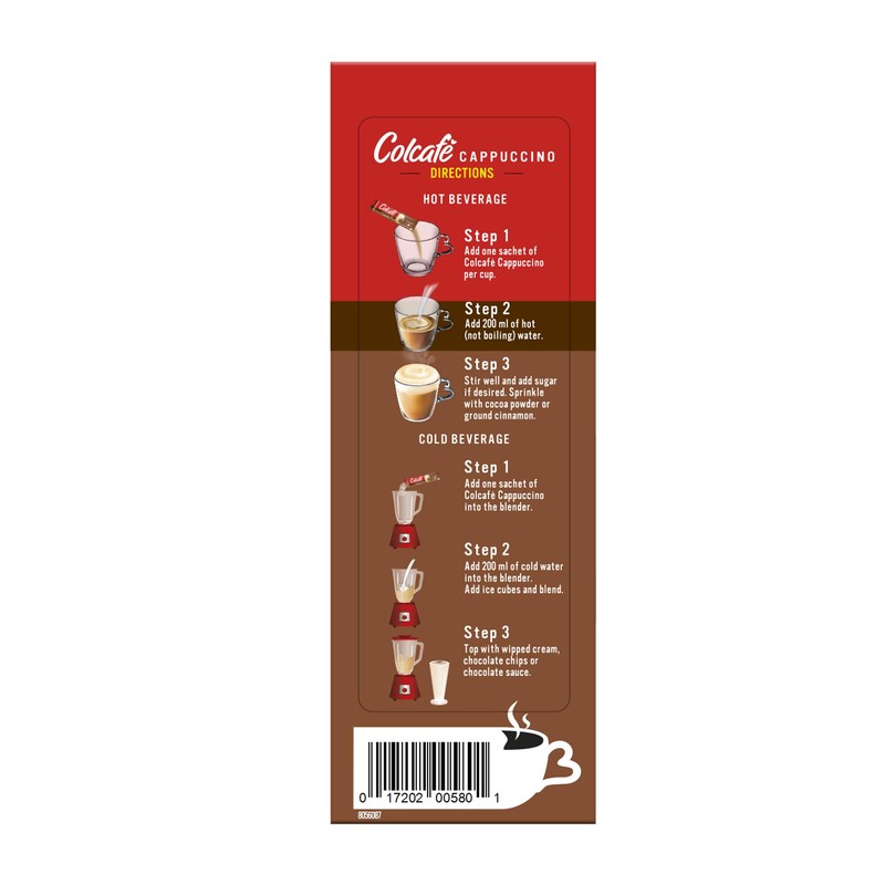 Colcafe Instant Mocca Cappuccino, 6 sticks per pack, Pack of