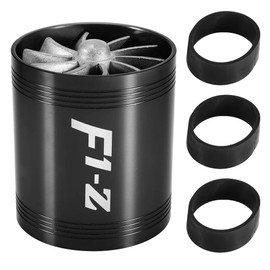 Acouto Turbocompresor de admisión de aire, turbonador de admisión de aire del automóvil Turbina de doble ventilador Supercargador Ahorro de de gas Turbo(Negro)