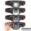 Headlamp Rechargeable 4Pack, 3000 Lumen Ultra-Light Bright Headlamp Flashlight, Clip-on