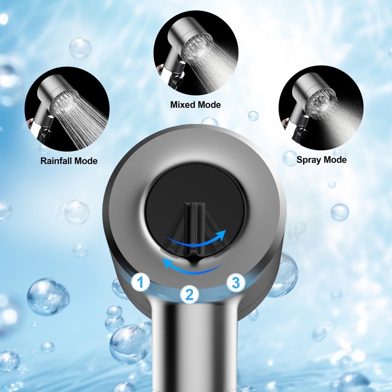 Filtered Shower Head with Handheld,High Pressure Shower Heads 3 Spray