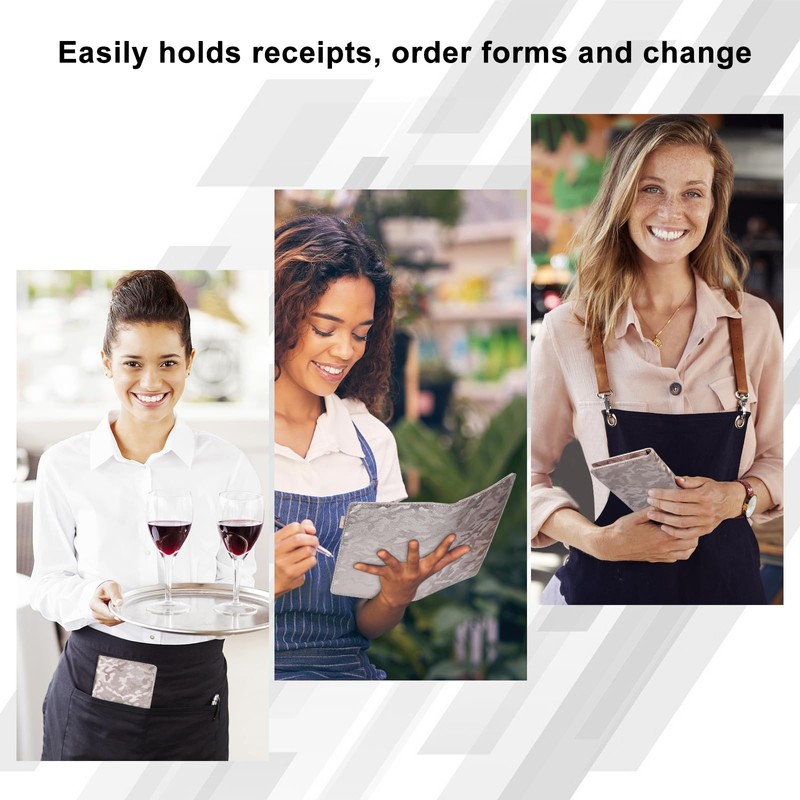 EcoVision Server Books for Waitress,Leather Waiter Book with Zipper Pocket,