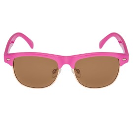 Ultra Half Rim Childrens Sunglasses Pink Frame with Brown Lenses Glasses Classic Retro Round Sunglasses Girls Sunglasses Boys Sunglasses Shades Horn Rimmed Glasses UV400 Protection