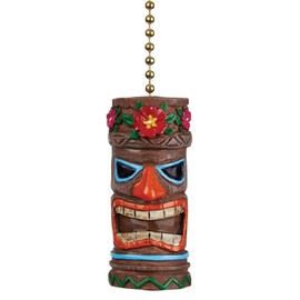Clementine Designs Tiki Head Man Ceiling Fan Light Dimensional Pull