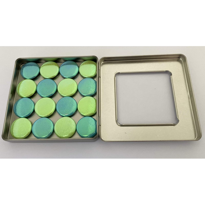 Ice Blue and Lime Green Iridescent Magnet Set
