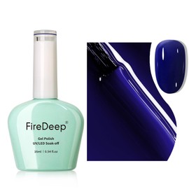 Firedeep Jelly Dark Blue Gel Nail Polish,0.54Fl.oz Ocean Late Night Blue Soak Off Gel Polish for Nail Art Manicure DIY at Home 1Pcs