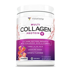 Vitauthority Polvo de péptidos de colágeno multiusos para mujeres colágeno hidrolizado con saborizante para mujeres con tipos I, II, III, V y X....   