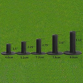 Amy Sport Golf Rubber Tees Driving Range Different Size, Professional Durable Tee Set for Indoor Outdoor Practice Matâ¦ (5 Pack Black Mixed Height (1.5â+2.25â+2.75â+3.0â+3.13â))