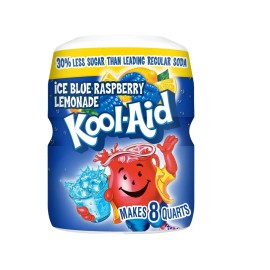 Kool-Aid ICE BLUE RASPBERRY Mix Good Source of Vitamin C, Makes 8 Quarts, 19 Oz