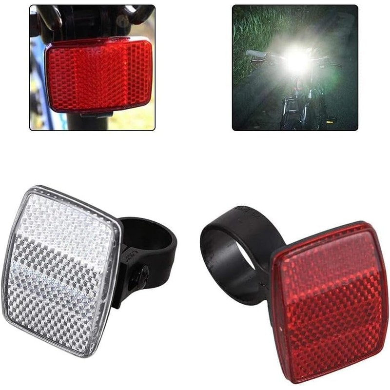 2Pieces Bicycle Reflectors Bicycle Cycling Light Reflector Rear Front For