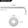 Voolan Shower Arm with Flange and Teflon Tape, Extension Shower