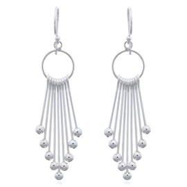 Unique Women's Pendant Earrings 925 Sterling Silver 58 mm Long Earrings, 925 sterling silver, stamped and nickel-free