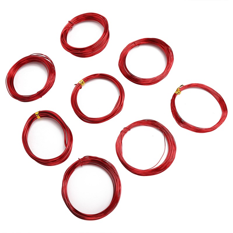 8 Rolls 0.6‑3mm DIY Jewelry Beading Wire Aluminum Craft Wire