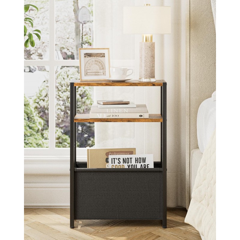 Apetaccat Narrow Side Table End Table, 3-Tier Side Table with
