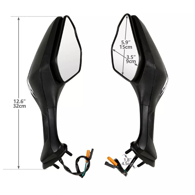 TCMT Rear View Mirrors LED Turn Signals Fit For Honda