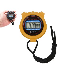 DEVENTORZ Stopwatch, Waterproof Timer, High Precision Timer, Referee, Competition, Timer, Study, Training (Yellow)