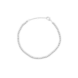 Honeycat Dainty Sphere Beaded Bracelet in Gold, Rose Gold, or Silver | Minimalist, Delicate Jewelry (Silver)