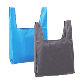 FAVORTALK Foldable Shopping Bag In Pouch Reusable - 2 Pcs Lightweight Nylon Grocery Bag with Handbag Large Washable Heavy Duty Shopper Bags for Women Ladies - D24613