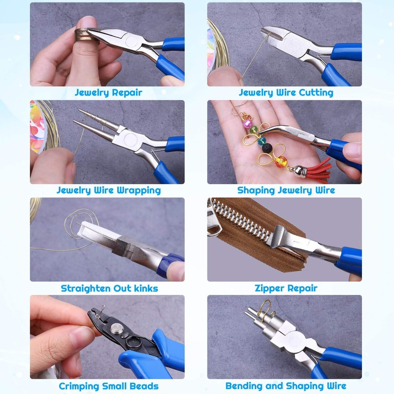 Shynek Jewelry Making Pliers Tools, 8pcs Micro Jewelry Pliers Set