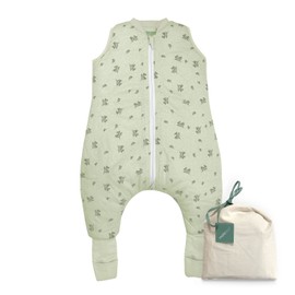 Molis&co. Baby Sleeping Bag with Feet and Sock. 2.5 TOG. Size: 80 cm (2 Years). Ideal for the Transitional Period and Winter. Botany Green. 100% Cotton (Oeko-Tex 100).