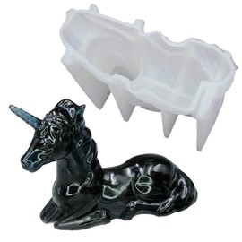 3D Unicorn Shaped Resin Mold Unicorn Silicone Epoxy Resin Casting Molds for Handmade Resin Crafts DIY Soap Candle Plaster Making Home Desktop Decoration
