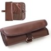 Travel Toiletry Bag for Men, Water-Resistant PU Leather Compact Roll