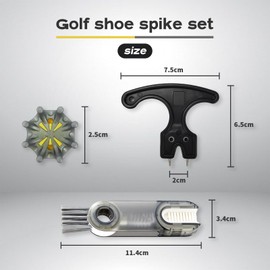 YYMT 12 PCS Golf Shoe Spikes, TPU Replacement Cleats with Brush & Wrench