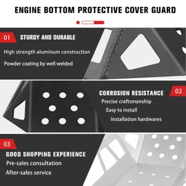 CHIFUN Skid Plate Compatible with Kawasaki Versys-X 300 Versys X300 KLE 300 KLE300 2017-2021 Motorcycle Lower Engine Guard Bottom Protection Aluminum Belly Pan Silver