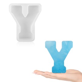 Gartful - Moldes de resina de 4.7 pulgadas para fundición, moldes de silicona de resina del alfabeto en Y, moldes gruesos de silicona 3D para hacer letras, arte de letras, manualidades, hacer velas
