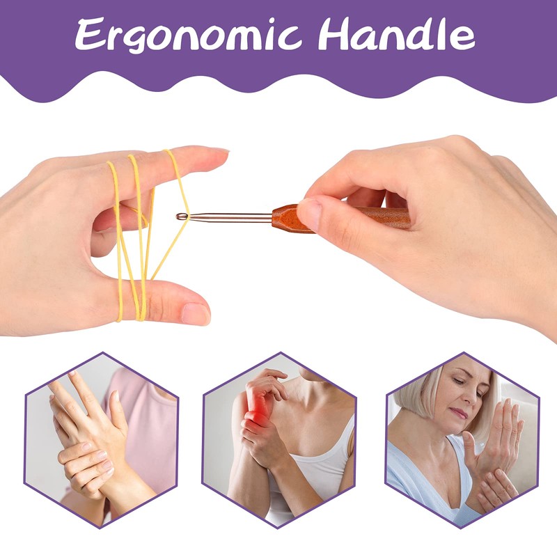 Ruidi Wooden Handle Handle Crochet Hook(9pcs)