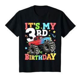 Kids Monster Truck It's My 3rd Birthday Boy 3 Three Toddler T-Shirt