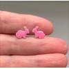 Pink Bunny Rabbit Earrings with Sparkly Glitter - 925 Sterling