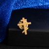 Gold and Silver Plating Stainless Steel Orthodox Cross Men Brooch