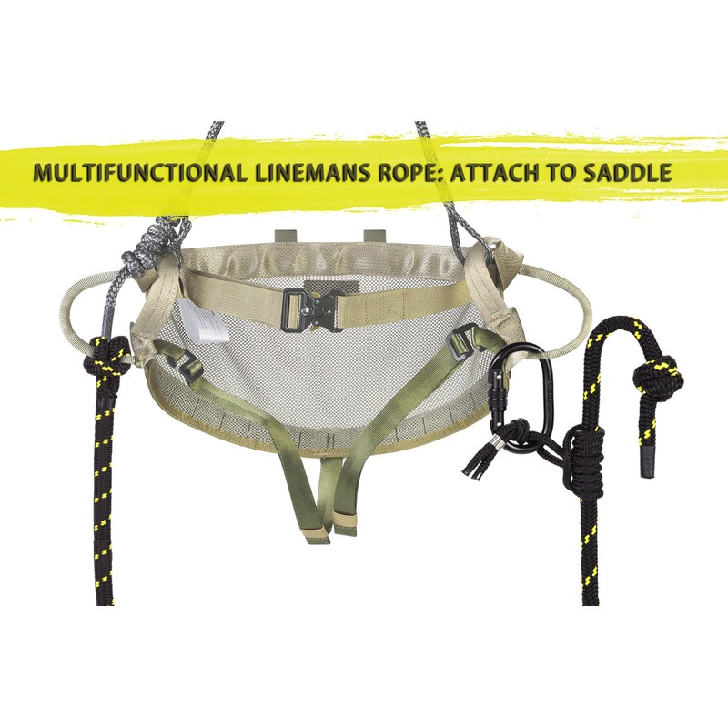 HUNTARMOR Lineman's Rope, Linemans Climbing Rope Tree Stand, Tree Saddle