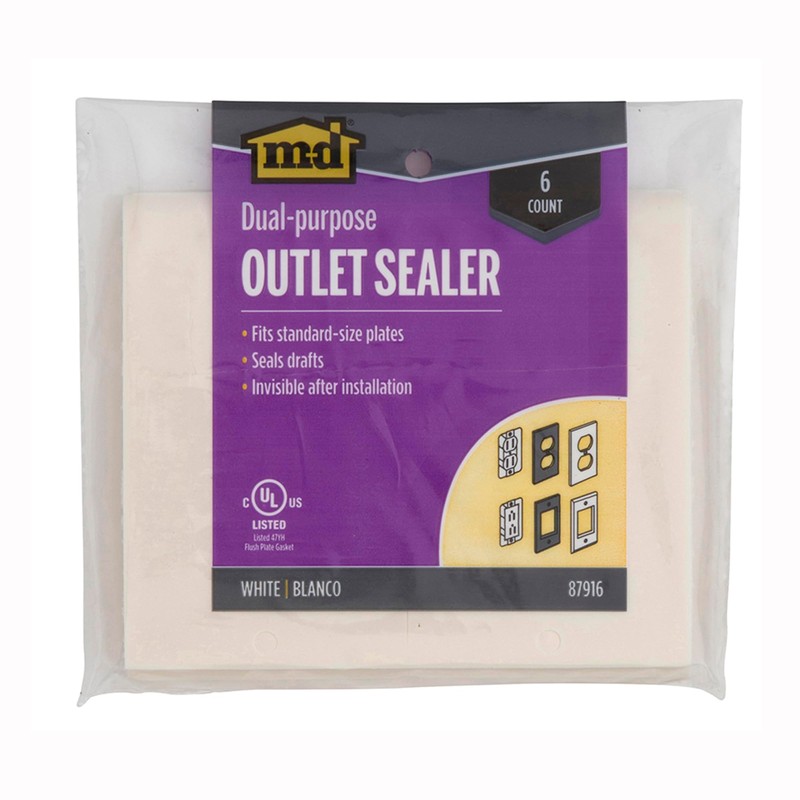 M-D Building Products 87916 White Outlet Sealers for Standard &