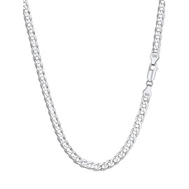 Sterling Silver Necklace Chain for Men Cuban Chain Mens Chain 20 Inch Silver Chain for Women Mens Chain Necklace