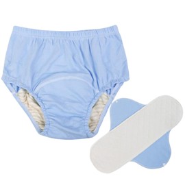 KUMUROETA Adult Cloth Diapers,Leak-Proof Diapers,Underwear Urinary Care Trousers for The Elderly and Women,Washable,Incontinence Underwear Cotton,Reusable,Blue