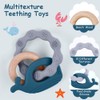 Vicloon Baby Teether Toys, Silicone & Natural Wood Teether Ring,