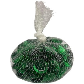 Green Glass Nuggets - 12oz Bag - Flat Glass Gems/Beads - Decorative Glass Stones - Great for Mosaics and Other Glass Projects