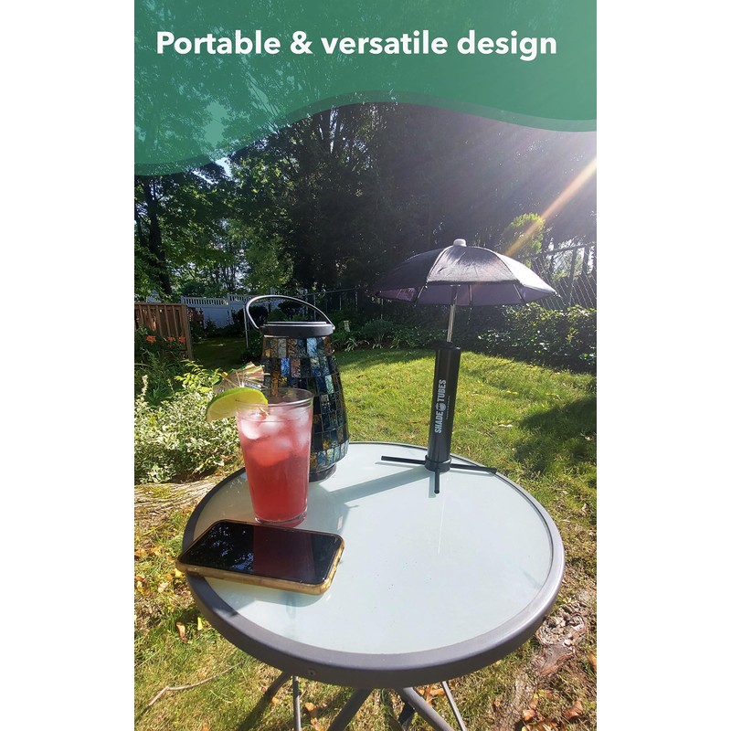 Shade Tubes Original Drink Umbrella- 10 Inch Span Phone Umbrella-